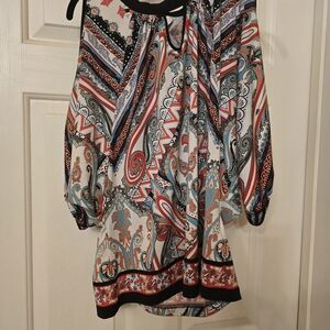 Beige by eci Multicolor Paisley Blouse